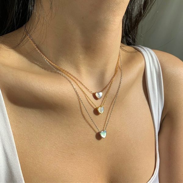 

fashion moonstone heart necklace designer gold chain necklace woman real 925 sterling silver jewelry pendnats necklaces choker for teen girl