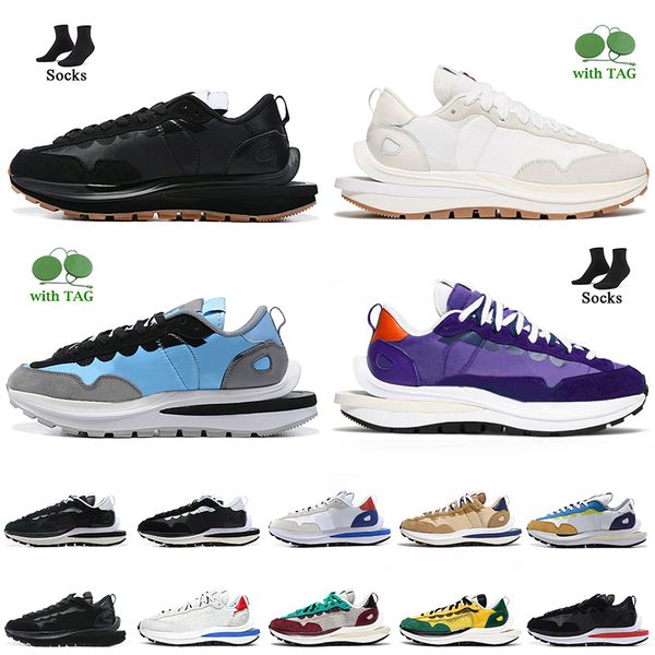 

fashion women mens running shoes with socks vaporwaffle pegasus triple black sail gum nelon white dark iris fragment sesame blue void traine
