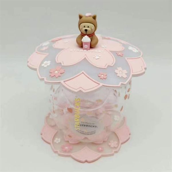 

limited edition starbucks cute cat foot mugs with coaster and lids coffee mug toys sakura 6oz pink double wall glass cups gift pro155i