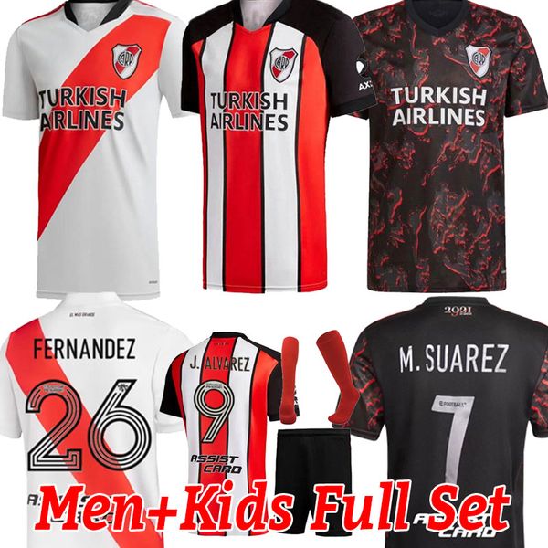 

carrascal 21 22 river plate home soccer jerseys cavenaghi scocco 2021 2022 away football concept shirt kid kit set socks 2023 martinez, Black;yellow