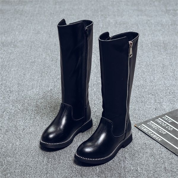 Winter Girls Genuine Leather Boots High Children Boots Snow LJ201201