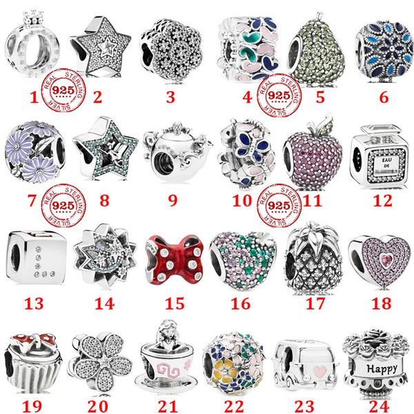 925 Sterling Silber Baumeln Charm Fünfzackiger Stern Parfüm Liebe Perlen Bead Fit Pandora Charms Armband DIY Schmuck Zubehör