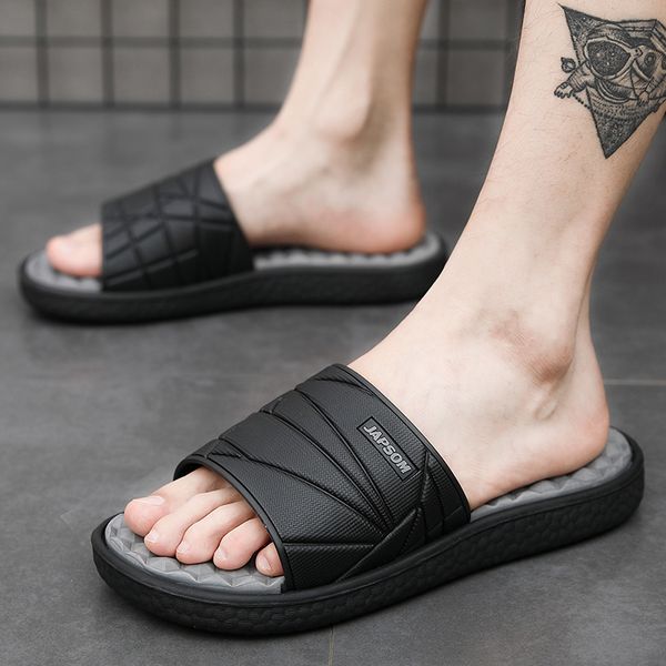 

summer mens foot massage acupressure slippers accupressure home indoor men slides slide slipper sleepers house room 220408, Black