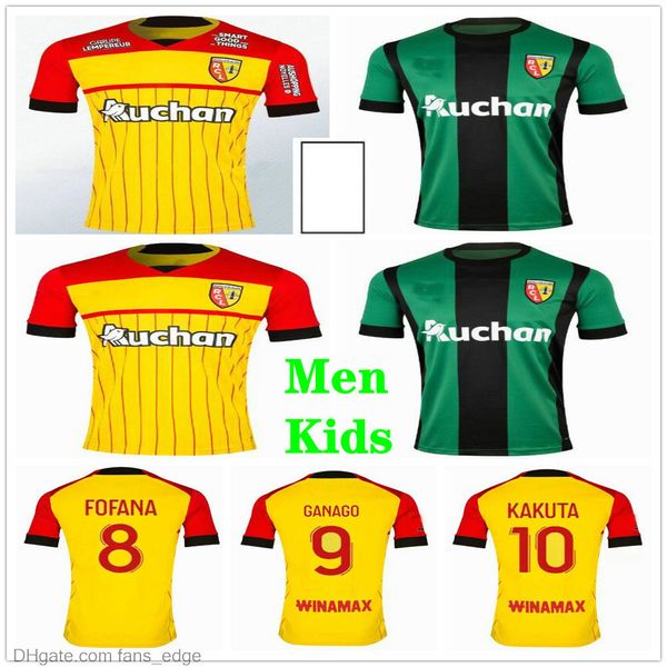 

2022 2023 rc lens soccer jerseys kakuta ganago fortes cahuzac perez mauricio gradit banza sotoca custom 22 23 home away kids kit football sh, Black;yellow