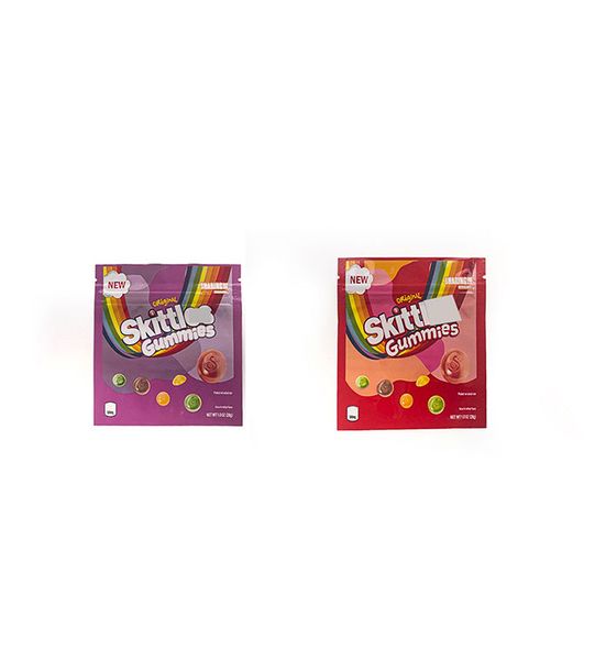

edibles gummies mylar packaging bags 8 types sour empty pouch soft touch 400mg rainbow candy package plastic in stock