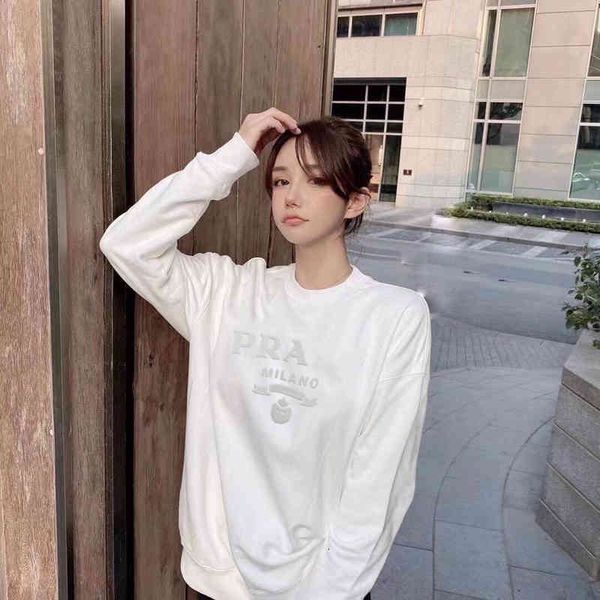 

hoodies men's & sweatshirts pujia autumn and winter couple's triangle three-dimensional letter embossed round neck sweater men&#03, Black