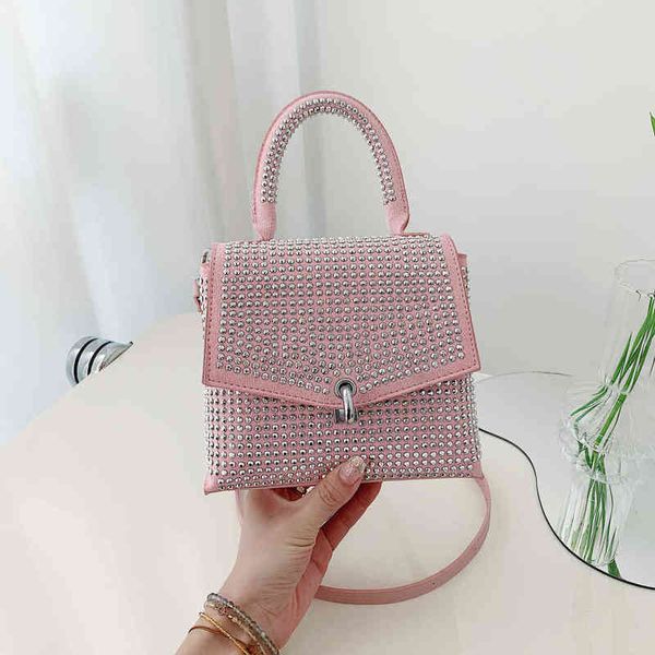 

luxury design shiny rhinestones evening handbag for women 2022 diamond small flap bag fashion pu leather shoulder bag sac a main