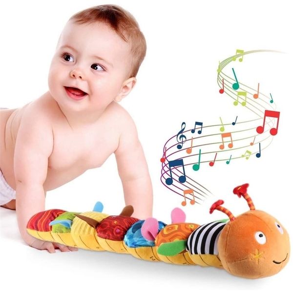 Babyspielzeug, Musikalisches Kleinkindspielzeug, Crinkle-Rassel, weich, mit Lineal-Design, Glocken und Rassel, Eonal Kleinkind-Plüschtier 220531