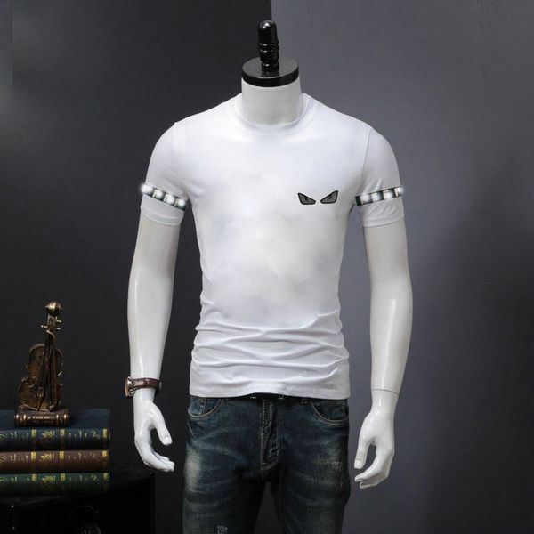 

phillip plain men designer pp skull diamond t shirt short sleeve dollar brown bear brand tee o-neck skulls tshirt tees 049, White;black