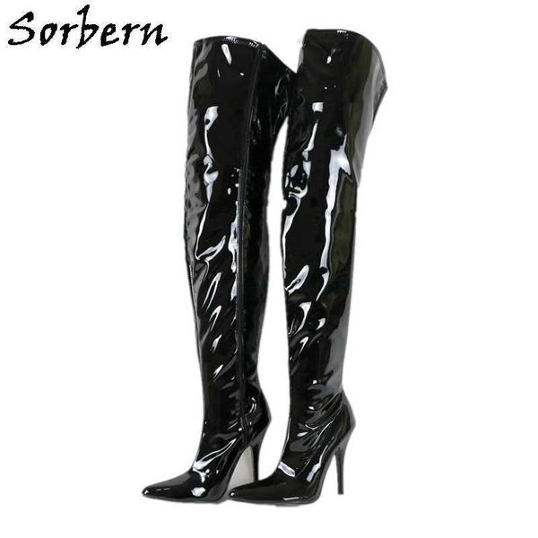 Sorbern Rote Lackleder Verkauf Frauen Schuhe über den Kniestiefel High Heels Custom Colors 2018 Frauen Pole Dance Boots Neue