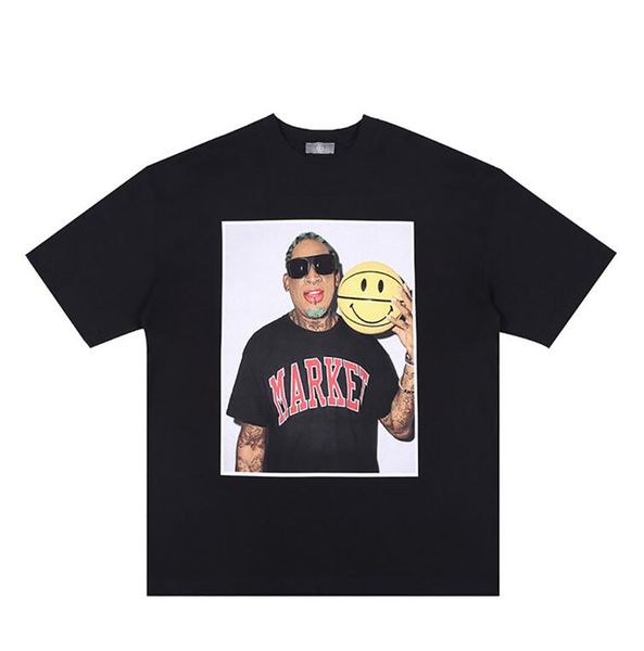 

hip hop t shirt tee men women printed 1 short sleeve oversized t-shirt, White;black