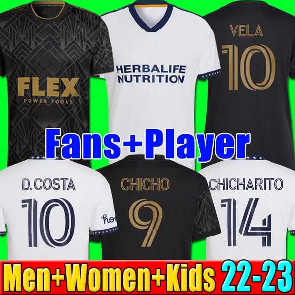 

mls 21 22 la galaxy soccer jerseys los angeles fc football shirts 2021 2022 fans player version cf chicharito pavon j.dos santosmen men kids, Black;yellow