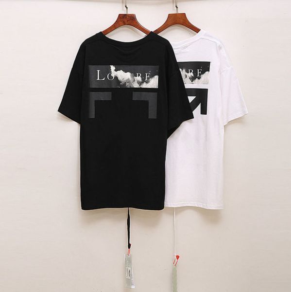

fashion mens summer women t shirts loose tees designers offs brands man casual t-shirt luxury clothing street shorts sleeve letter arrow bl, White;black