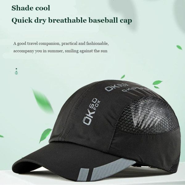 

men summer sports thin hat light section breathable quick-drying baseball cap women outdoor leisure sunscreen sun adjustable e16, Blue;gray