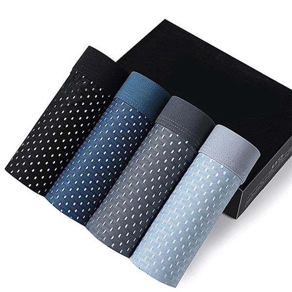 

4pcs bamboo fiber underwear men boxer shorts plus size panties male underpants man large sizes mens boxers 4xl 5xl 6xl 7xl 8xl 220423, Black;white