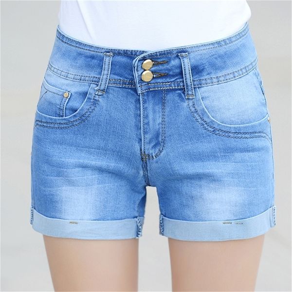 Neue Heiße Sommer Jeans Shorts Frauen Beiläufige Kurze Sexy Hohe Taille Denim Shorts Frauen Kleidung Plus Größe Shorts Jeans 26 36 LJ200815