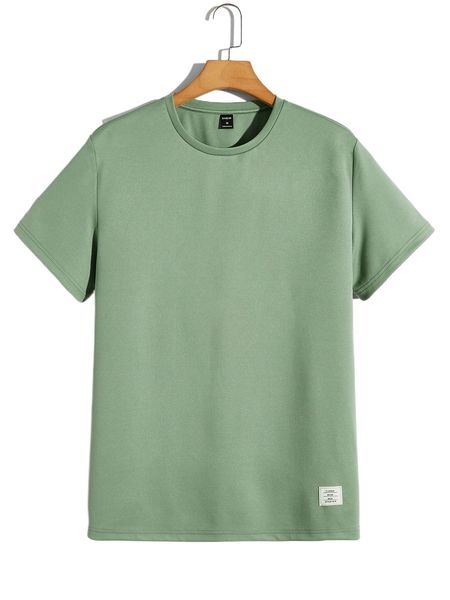 

men patch detail solid tee 39bu#, White;black