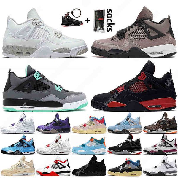 

with socks white taupe haze 4s basketball shoes mens womens 4 trainers green red thunder university blue bred