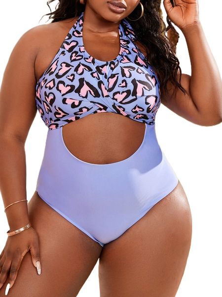 

plus leopard twist one piece swimsuit x8rq#, White;black