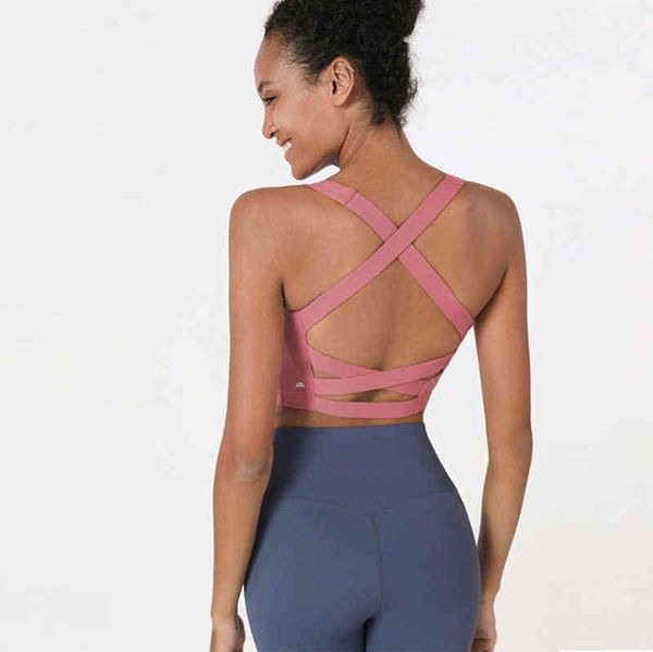 

lulu bras brand yoga vest women's hollow out fitness shockproof sports running rimless fast drying solid color bra 5cp6, Red;black