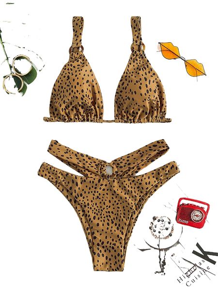 

dalmatian ring linked bikini swimsuit y9id#, White;black