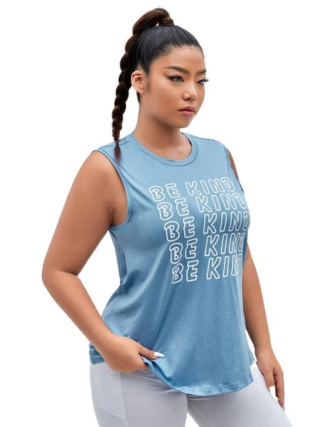 

plus slogan graphic sports tank g0hy#, Black