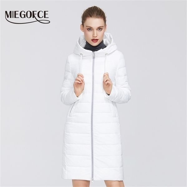 Miegofce 2020 New Spring Women Senas de algodão Casaco à prova de vento médio com colarinho durável Mulheres elegantes jaqueta quente parka lj201021