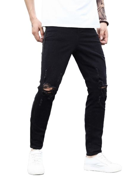 

men ripped skinny jeans v38a#, Blue