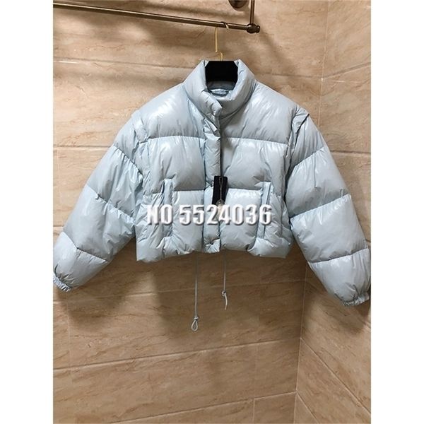 

designer 2ways wear winter women coat jacket parkas warm casual loose bubble loose short jackets thick 201126, Black