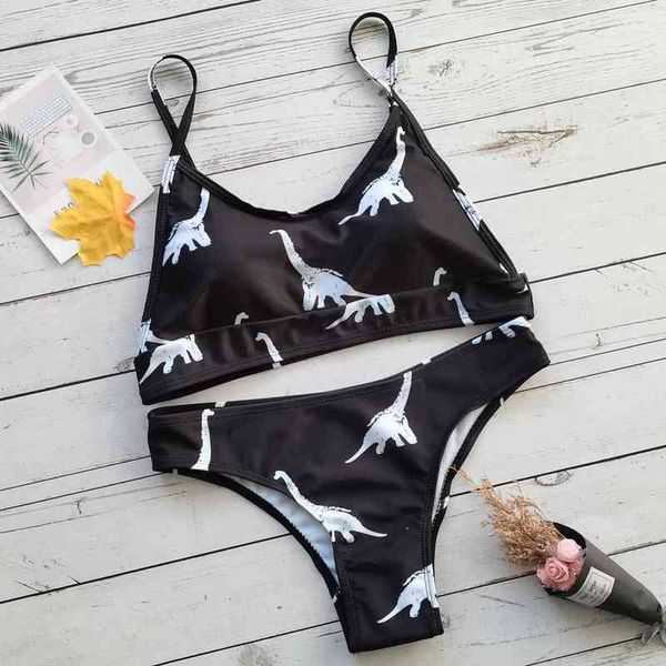 

split digital printing swimsuit bikini, White;black