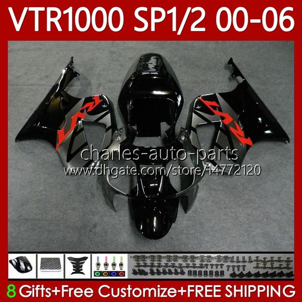 Kit Body for Honda VTR1000 RTV1000 RC51 00 01 02 03 04 05 06 Bodywork 123No.87 VTR Black Grey 1000 SP1 SP2 2000 2001 2002 2003 2004 2005 2006 VTR-1000 2000-2006
