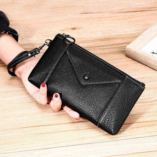 Natürliche Herbst weiche Leder Damen Handtasche Leder Handtasche Rfid Mode Handytasche Trend Brieftasche 220712