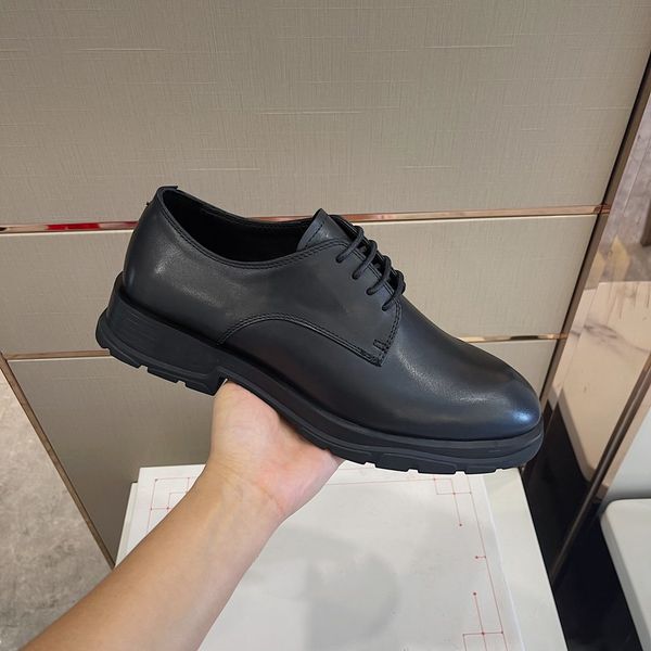 

new leather luxury brand shoes business loafers comfortable designer men with box, Black