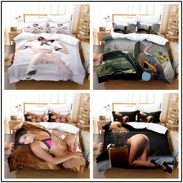 

bikini beauty darling duvet cover bedding setstwo dimensional beautiful girl style 3d printing colorful duvet cover-6/20-12