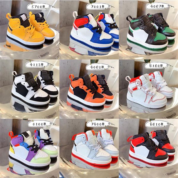 

kids shoes j 1s pine green red oreo multicolor basketball shoes yellow basketball shoes infants big boy girl unc to chicago sneake244f, Black