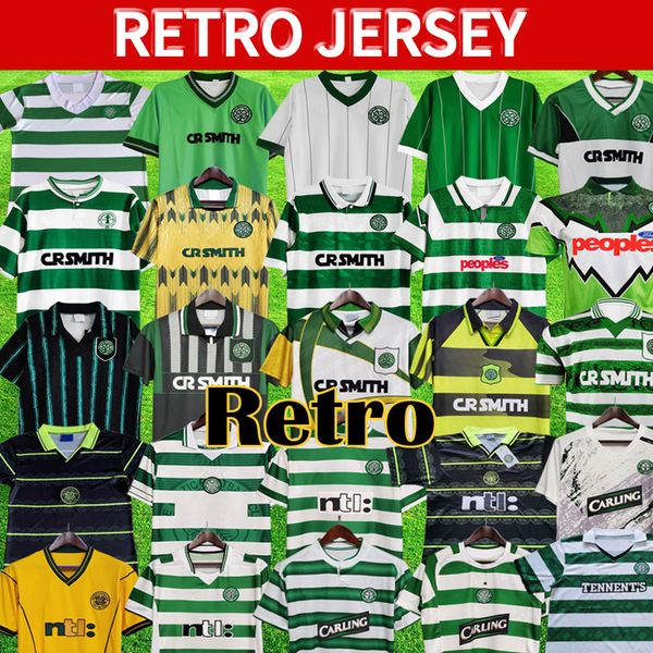 

1984 1986 celtic retro soccer jerseys 1980 1995 1997 1998 1999 football shirts larsson classic vintage sutton 2005 2006 football kits, Black;yellow