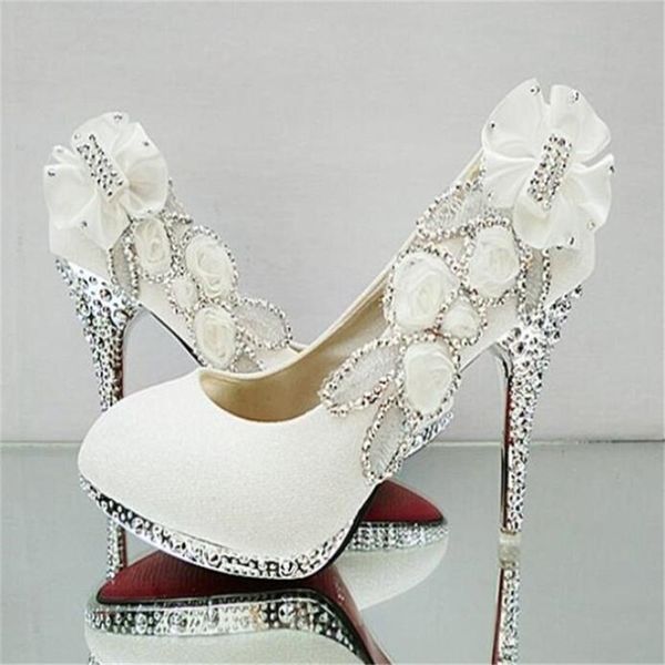 

2019 beautiful glitter wedding bridal party evening crystal high heels women shoes woman pumps fashion bridal shoes 9 color y200702, Black