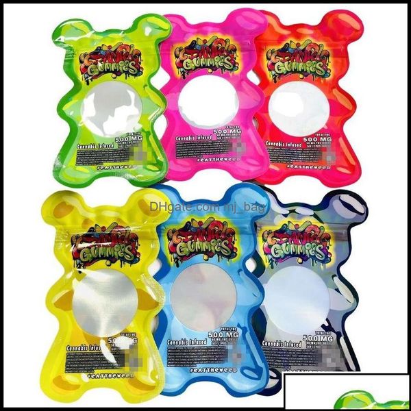 

packing bags office school business industrial empty special-shaped 3.5g dank gummies packaging mylar bag wet plastic edibles candy drop del