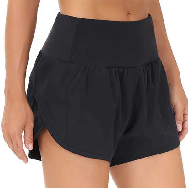 Shorts femminile Shorts Sports per asciugatura Quick Sports Fitness Casual Finione Falso a due pezzi Lululem Lululem Fissaggio Foresine Leggings che corre 2023 Golf Biker Pant