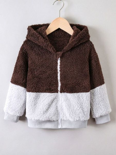 

toddler boys colorblock hooded flannel jacket she, Blue;gray