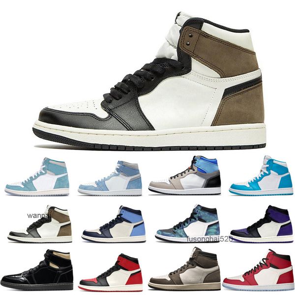 

2022 new arrive 1s basketball shoes man woman white black crimson tint pink glaze prototype dark mocha bred toe chicago university blue what