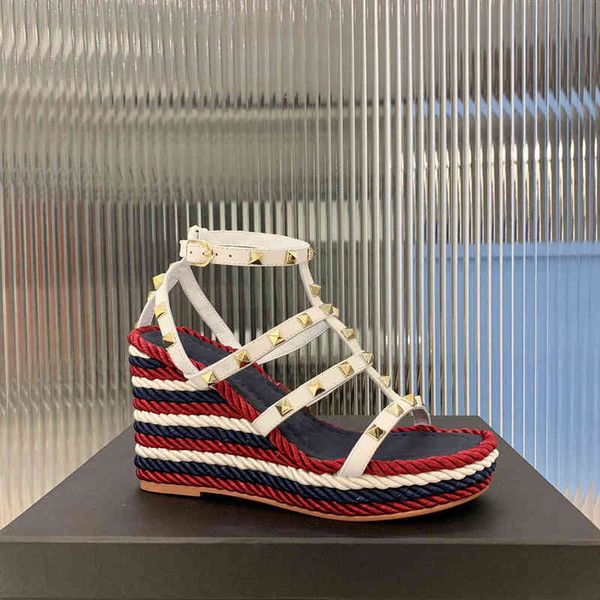 

sandals net red fairy wind slope heel thick bottom sandals for women, Black