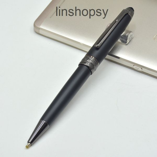 

classic 163 matte black metal ballpoint pen lead office stationery promotion writing refill pens gift xy2006108 j2p5, Blue;orange