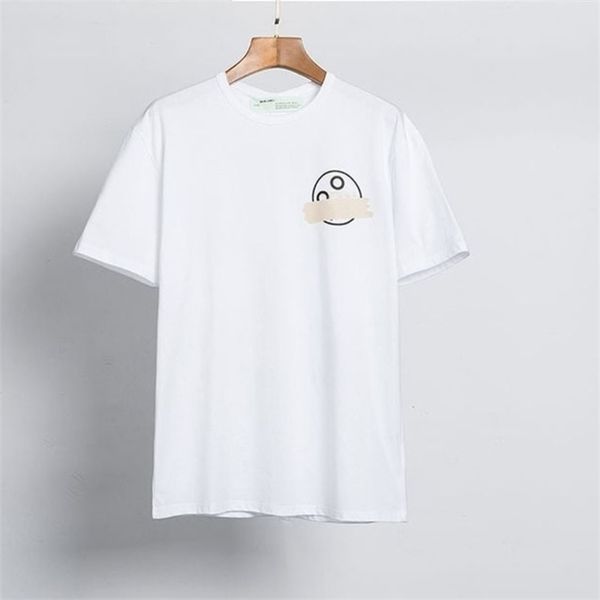 

classic fashion offs designer mens t shirts brand back adhesive strip arrow t-shirt luxury letter print casual loose clothing women couples, White;black
