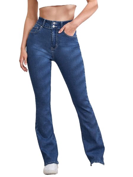 

high waisted bootcut jeans m1af#, Blue