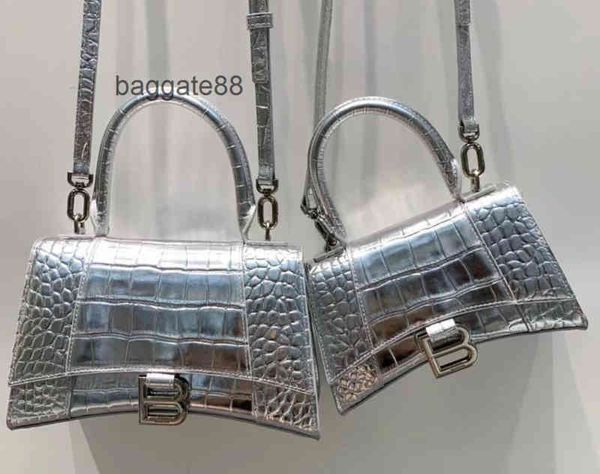 

designer bags balencaigas's home b letter buckle hourglass fashion 2022 trend leather crocodile pattern single shoulder portable mess 2