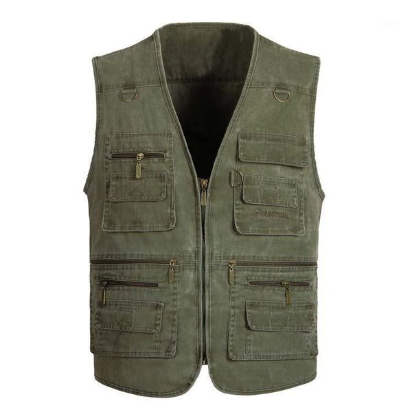 Gilet da uomo Uomo Multitasche Taglie forti Gilet Pografia per padri Fotocamera invernale Senza maniche Uniforme da lavoro VT-041