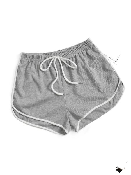 

drawstring waist dolphin shorts n6wr#, White;black