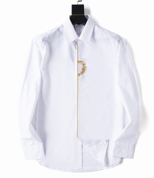 

2022 luxury designer men's shirts fashion casual business social and cocktail shirt brand spring autumn slimming the most fashionable c, White;black