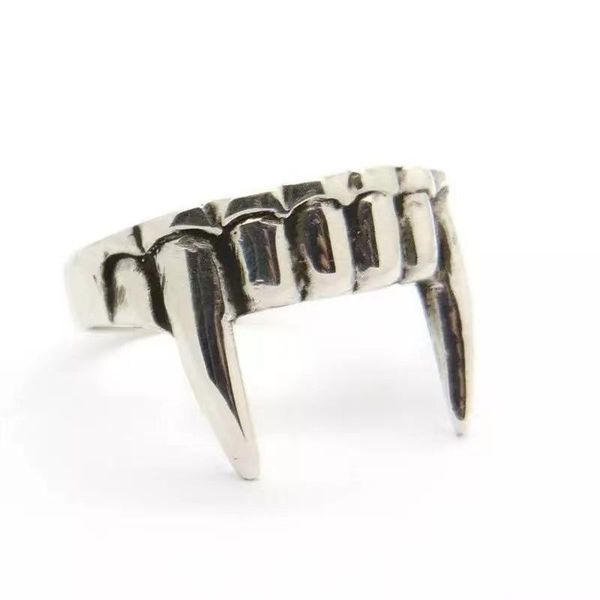 

cluster rings vampire tooth metal ring personality punk hip-hop silver plating halloween for women jewlery gifts fashion accessories, Golden;silver